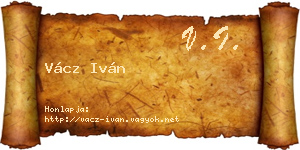 Vácz Iván névjegykártya