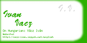 ivan vacz business card